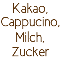 Kakao, Cappuccino, Milch & Zucker